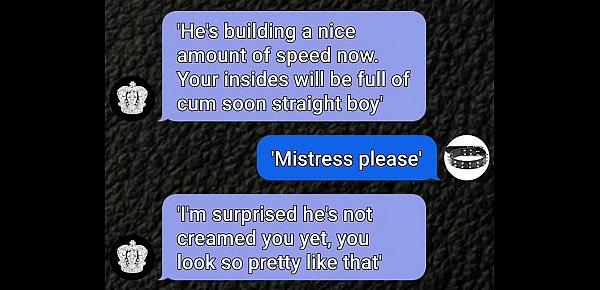  Submissive boy sexting his Mistress for forced bi scenario